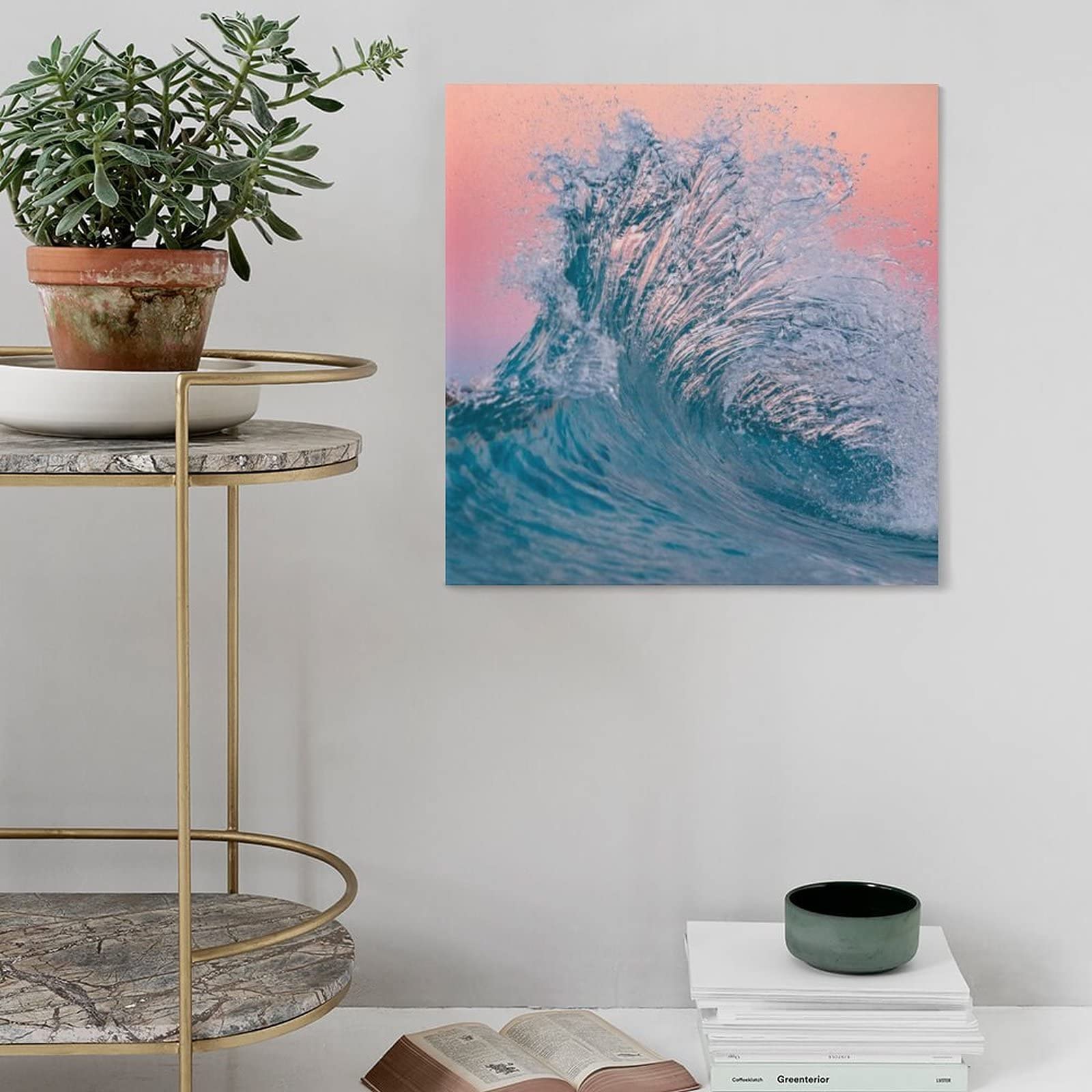 絵画 Blue Ocean Tray & Wall Art Blue Ocean Painting Canvas Wall Art for Corridor, Summer Theme