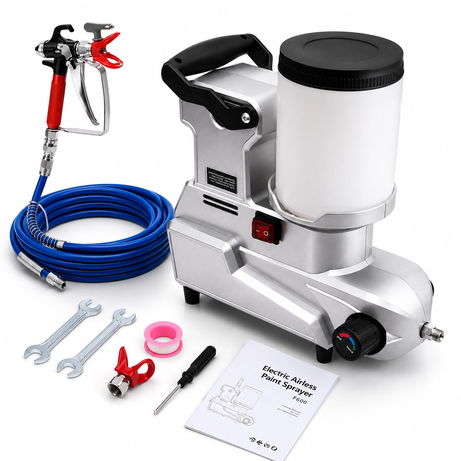TBANVOO High Pressure Emulsion Paint Sprayer & Airless Sprayer, 1600W, for Water-Based Latex Paints, 5m/16.4ft Hose, Indoor/Outdoor Use, Fire Prevention