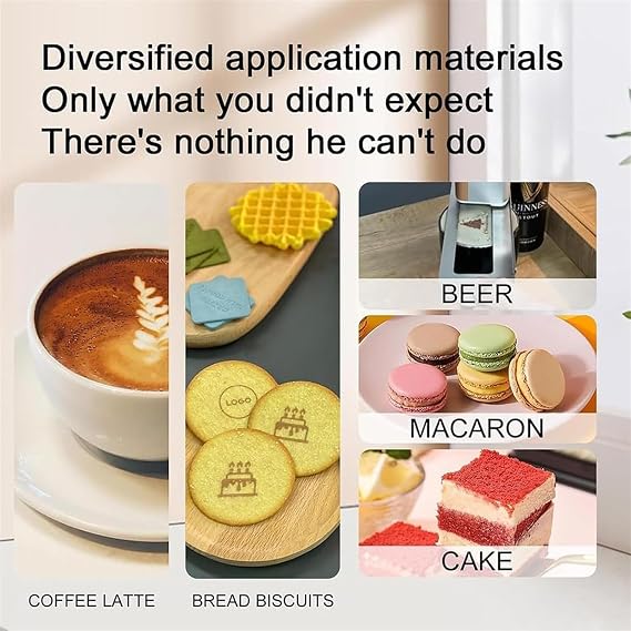 Portable Edible Inkjet Pen, Food Printer for Logo and Pattern, Mini Coffee Latte Art Printer for Cake, Cookies, Bread, Macaron, Chocolate, DIY Decoration