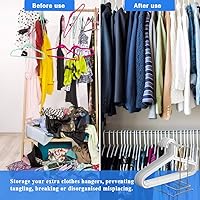 Vista 6 de Estante organizador de ropa de acero inoxidable resistente para almacenamiento de ropa para armario y habitación, Tidier Lavandería, tendedero