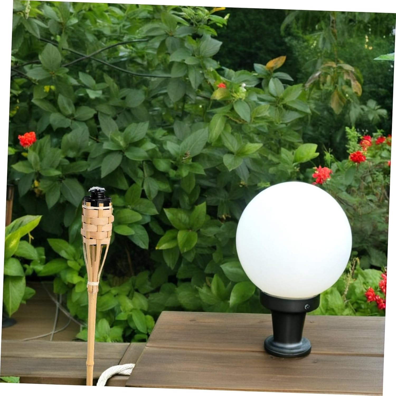 Balacoo 4Pcs Torches Wind Resistant Outdoor Oil Lamps for Garden Parties Camping Weddings Easy to Up Decorative Lighting with Unique Flame Effect