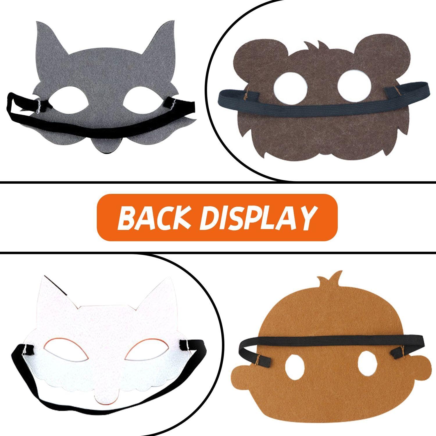 HINFHI 4 Pieces Of Animal Mask, Cute Felt Mask, Role-Playing Props, Animal Themed Party Supplies. - Image 3