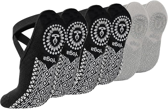 KEYRI 3 Pares Calcetines Pilates y Yoga Antideslizantes para Mujer