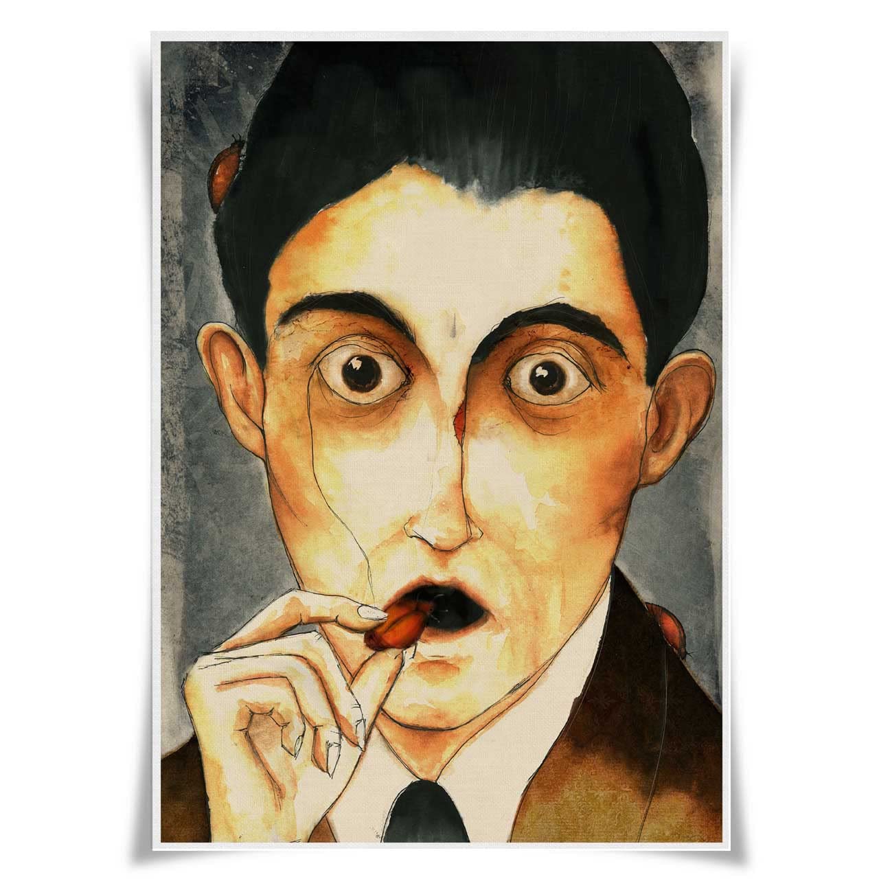Nice Captain Franz Kafka Great Writer Portrait Poster Literary Giants A3 Prints Wall Art Home Decor (Franz Kafka)