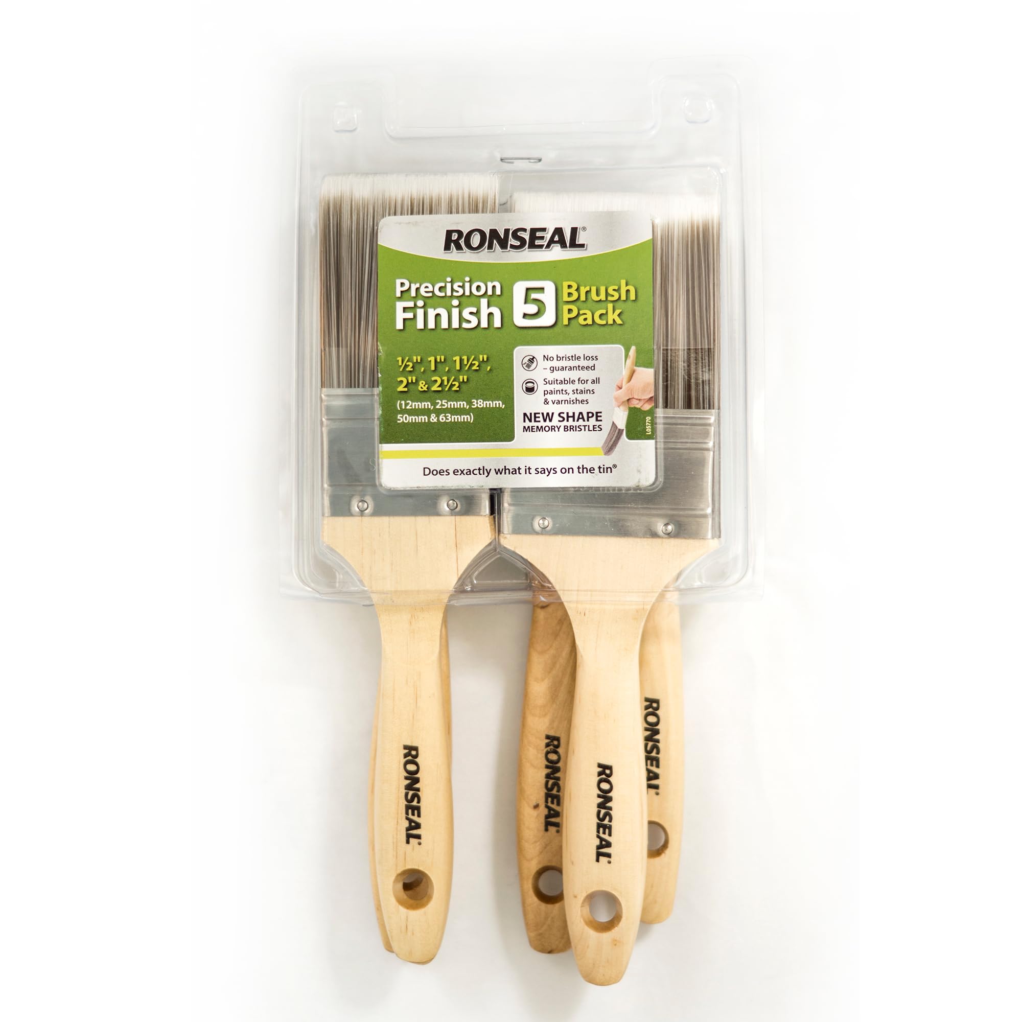Ronseal Various Precision Finish Brush 5 Pack