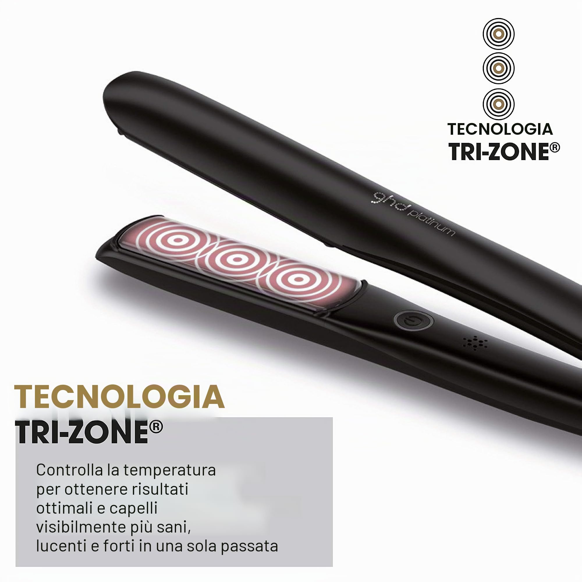 ghd Platinum - Piastra per capelli con Tecnologia Tri-Zone, Nero