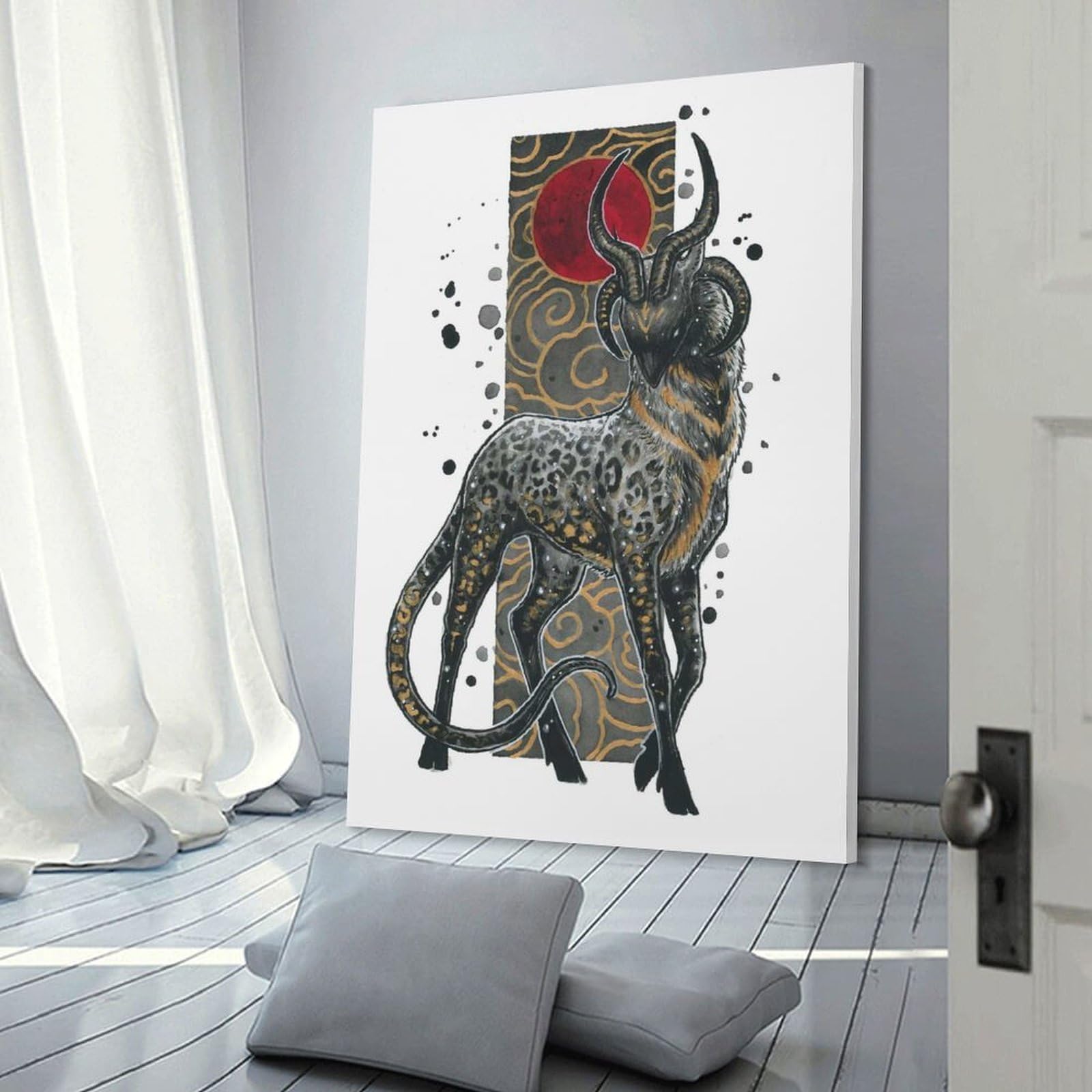 Junmoney Fei Lian Wall Art Print 20x30inch(50x75cm), for Hallway, Entryway Or Landing, Wall Decor to Refresh Empty Corners, for Cosy Room Updates