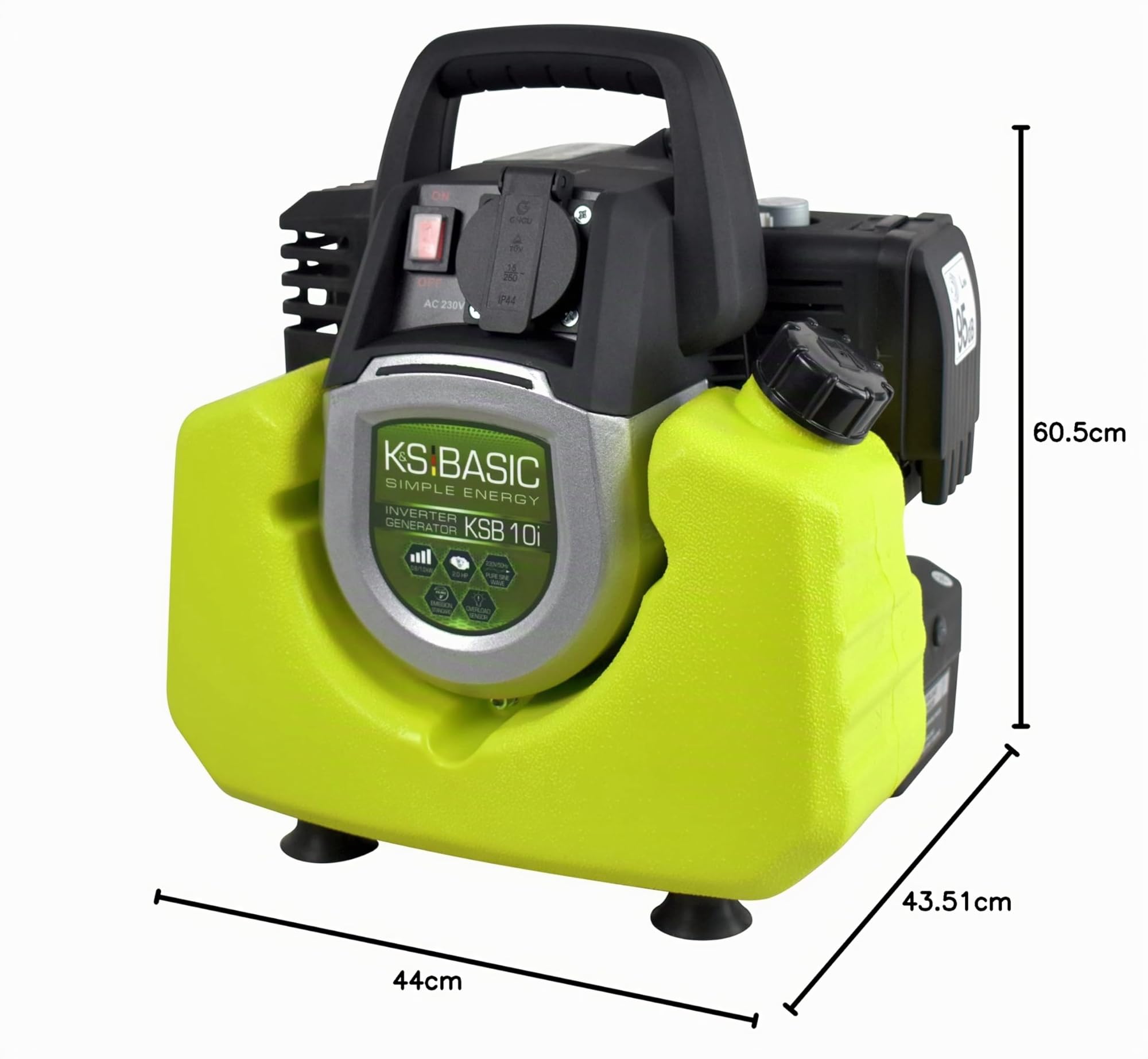 Générateur d'inverter KSB 10i Générateur électrique 1000 W Conversion électronique de l'énergie électrique Groupe de secours pour consommation d'énergie sensible Moteur Euro 5 Prise Schuko 230V IP23M