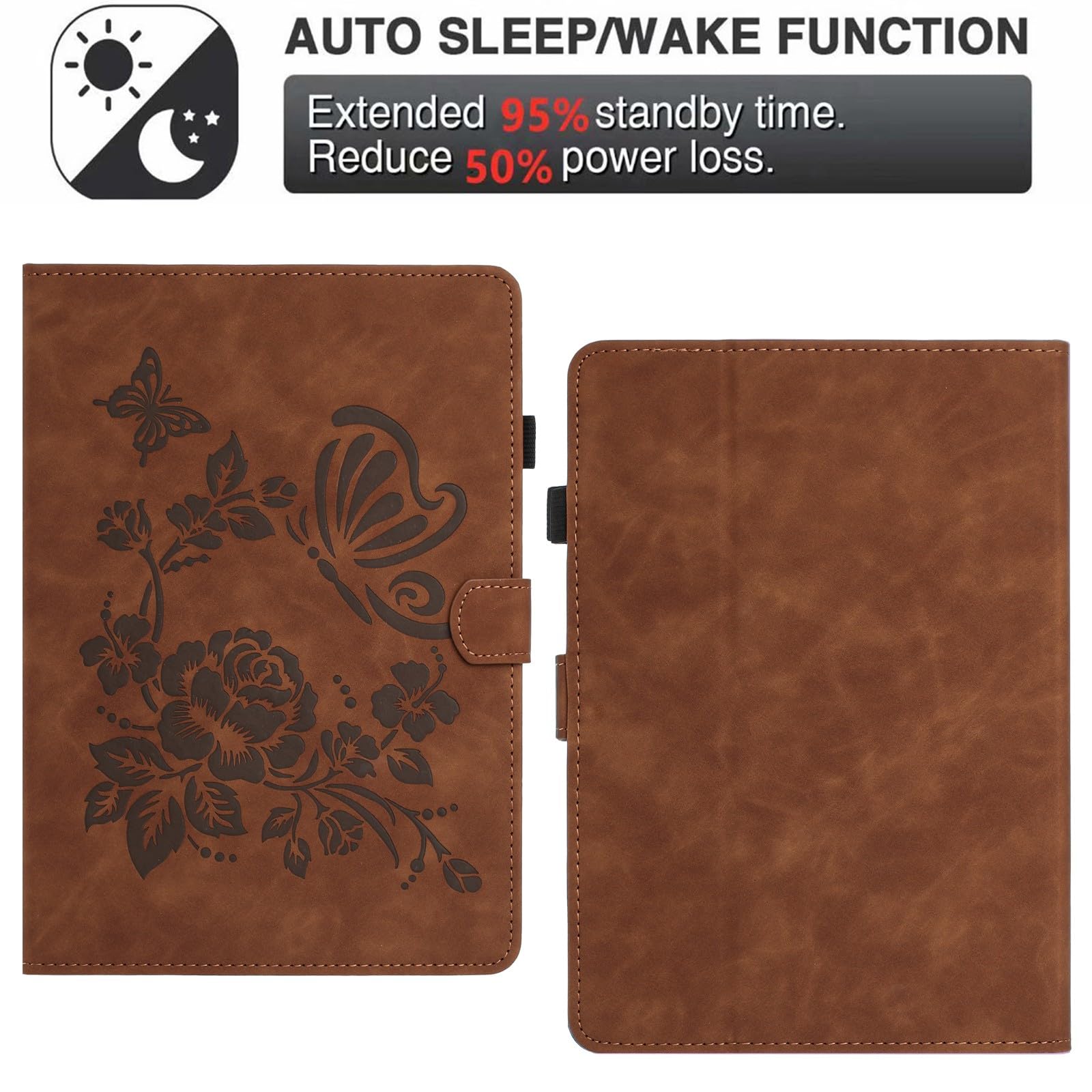 Genérico compatible con Kindle Paperwhite 2 (2013) E-reader Color: (Verde) Flor Mariposa Funda de piel con tapa trasera