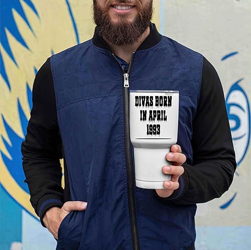 Miniatura 2 de Funny Gift April Birthday Gift for Divas - Ideal Present for 1993 Borns on Large 30 Oz White Stainless Steel Large Tumbler