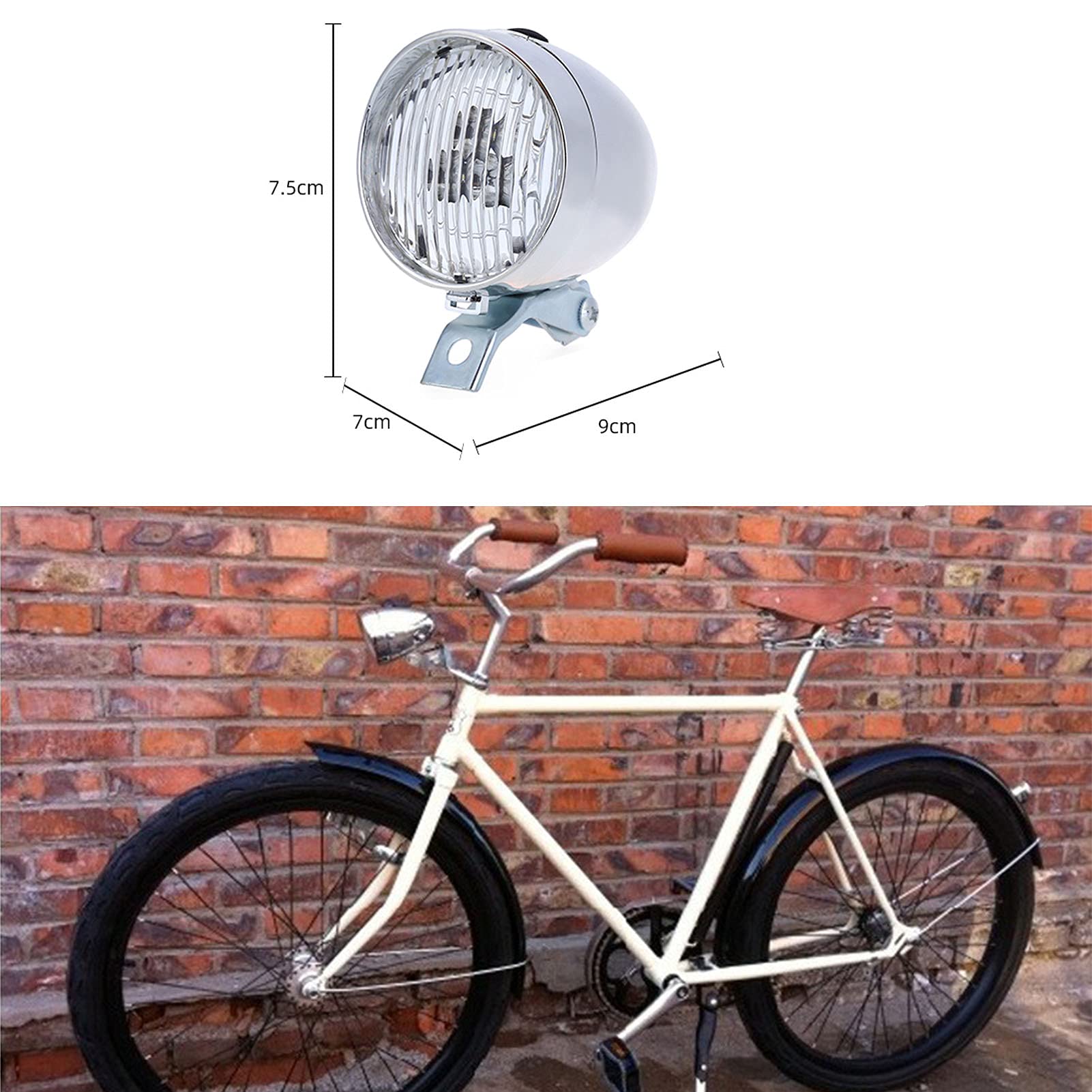 Faro delantero de bicicleta retro para montar por la noche, luces de bicicleta vintage delanteras y traseras, piezas de bicicleta Lowrider, linterna frontal, luces LED de bicicleta para mujer