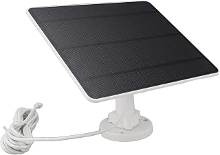 12W Monokristallin Solpanel för Säkerhetskamera, Utomhus Solcellsladdare för Ring Dörrklocka Strålkastare Fläkt, 12V Solpanel för Hemmasäkerhetssystem