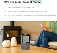Vista 4 de Airthings 325 Corentium Home 2 Detector de radón inteligente digital portátil - Prueba de radón fácil de usar con conectividad Bluetooth y sensores