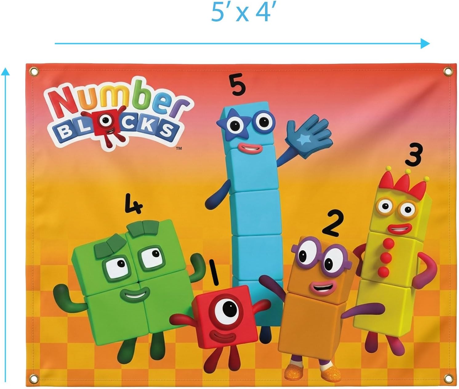 Mighty Mojo Numberblocks 5 Foot Poster, Educational Classroom & Bedroom Wall Decor for Kids, Colorful Learning Poster image 2