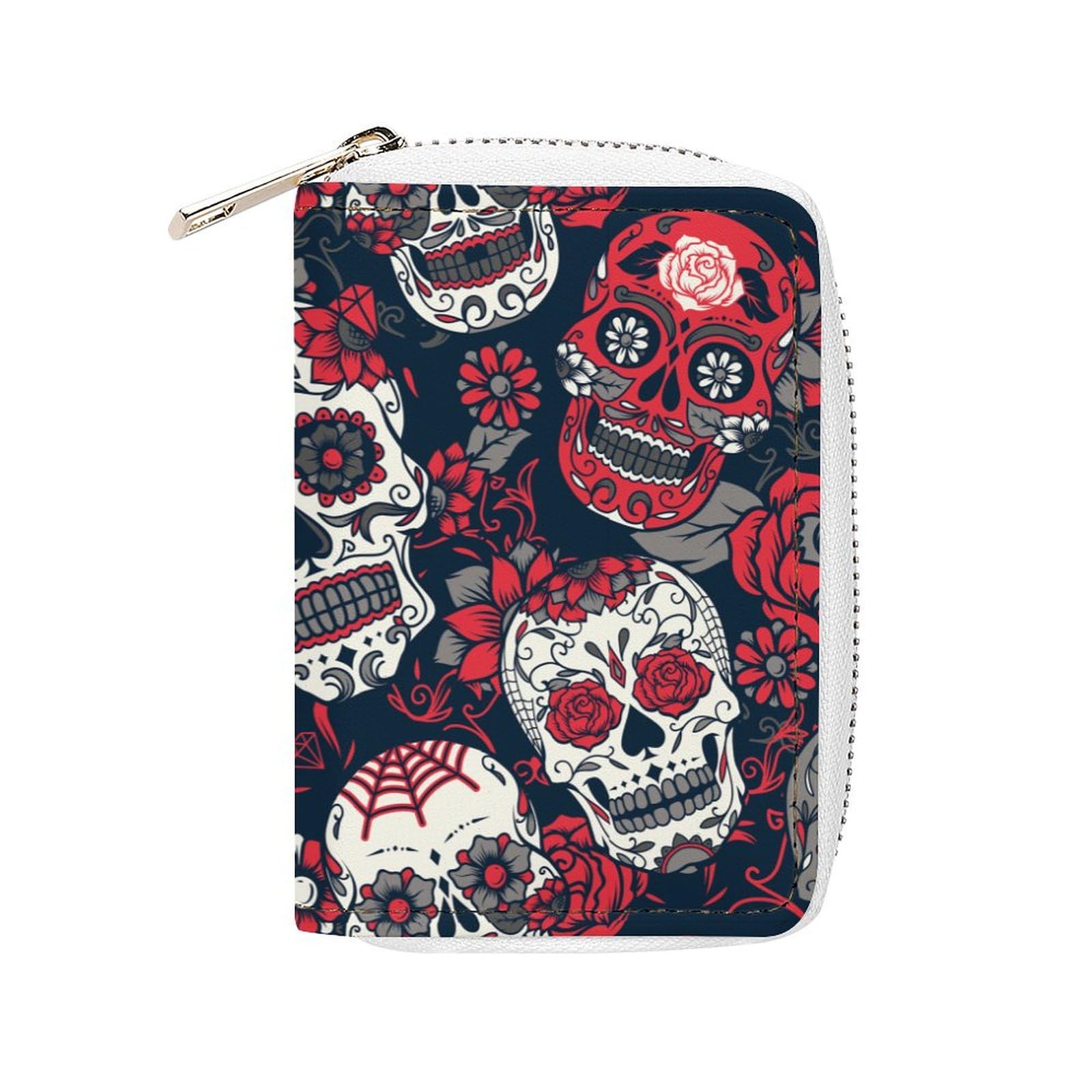 Amazon.co.jp: カードケース ドクロ柄 髑髅柄 骸骨柄 頭蓋骨柄 コイン