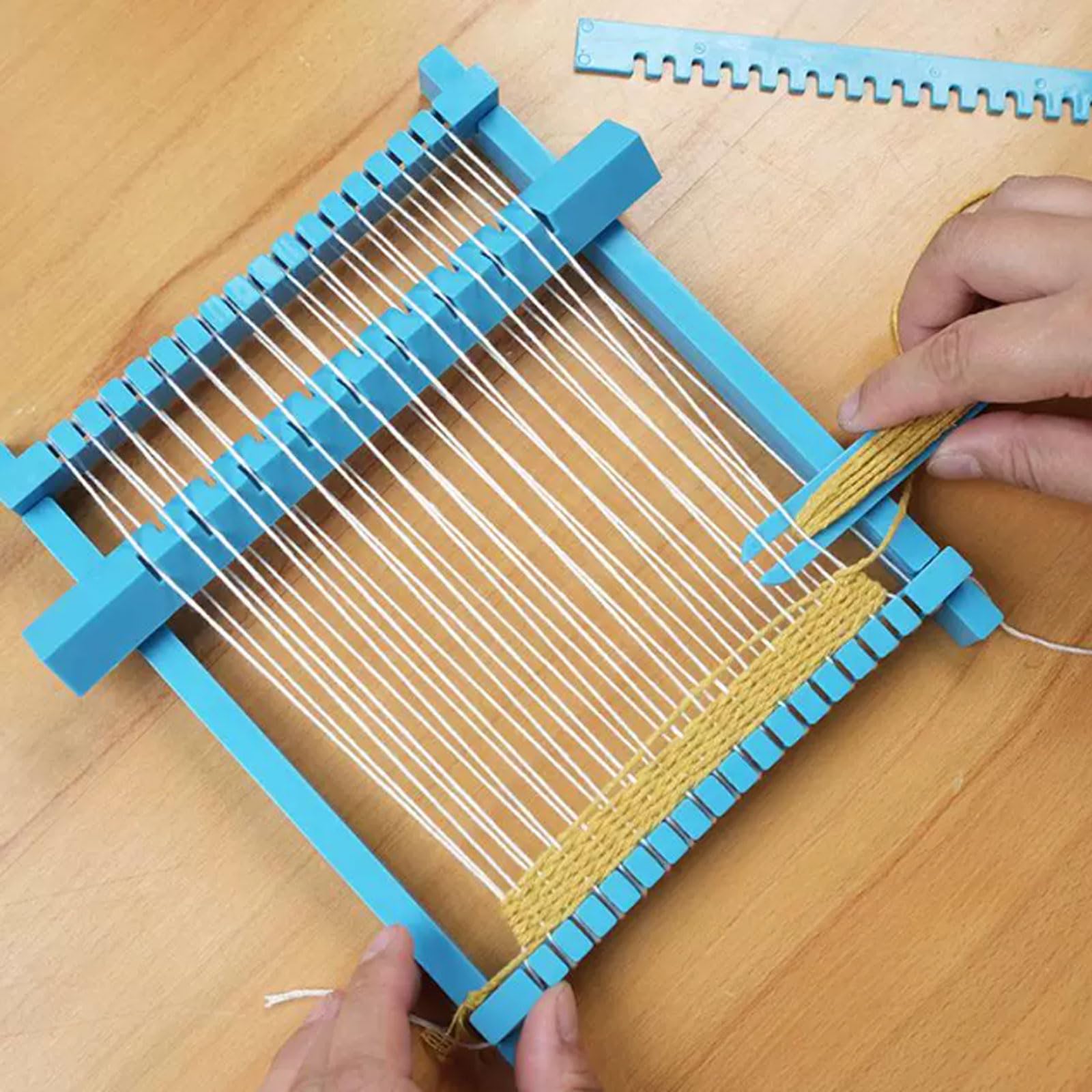 Montessori Kinder Mini Webstuhl-Set - DIY Handstrickspielzeug mit Garn & Werkzeugen Praktisches Lebens-Set Pädagogisches Bastelset