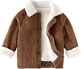 Bebé Niños Pana Chaqueta de Forro Polar, Niñas Otoño Invierno Ropa Sherpa Abrigo