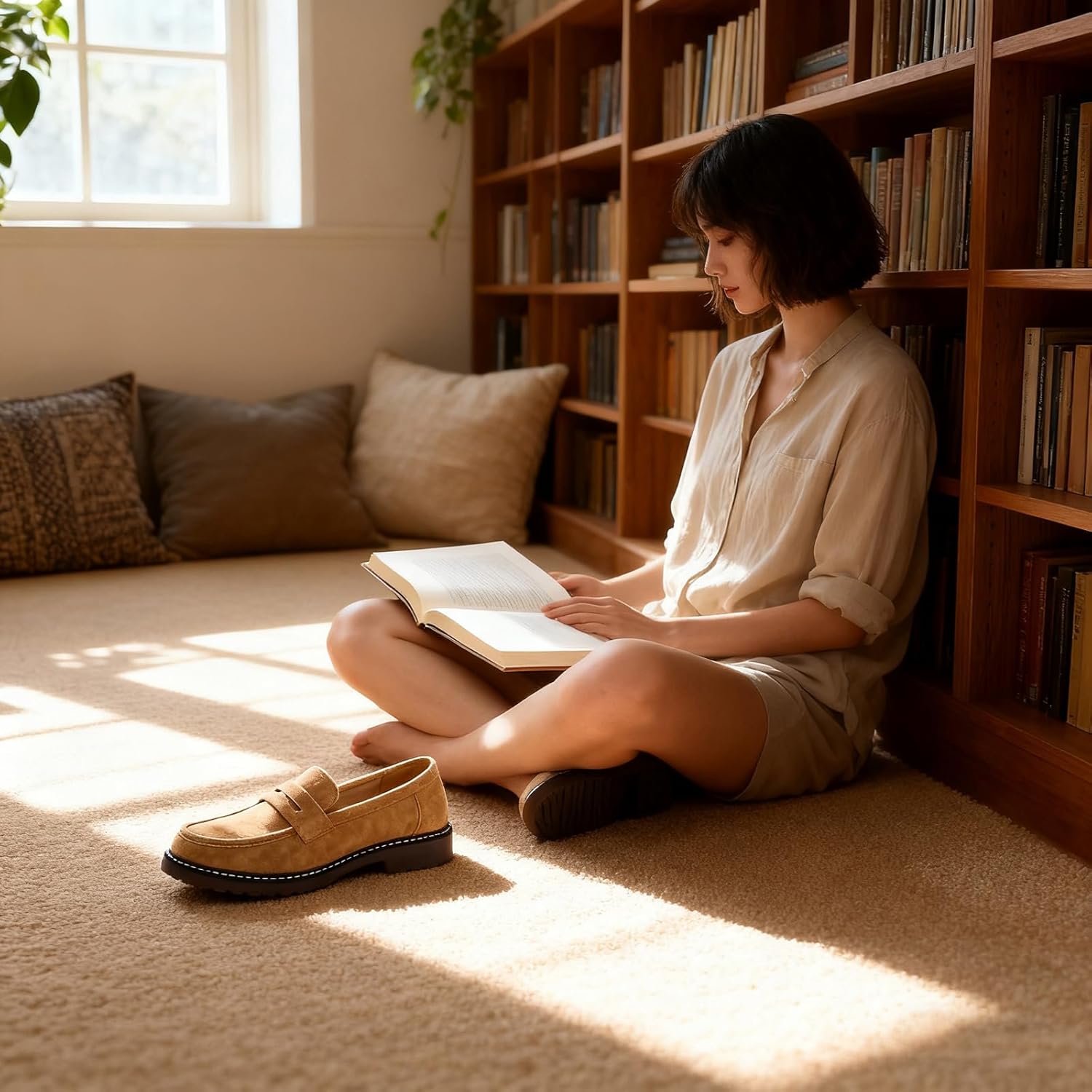 Women's Chunky Loafers, Platform Comfortable Slip-On Dressy Fashion Driving Moccasins Women - Image 3