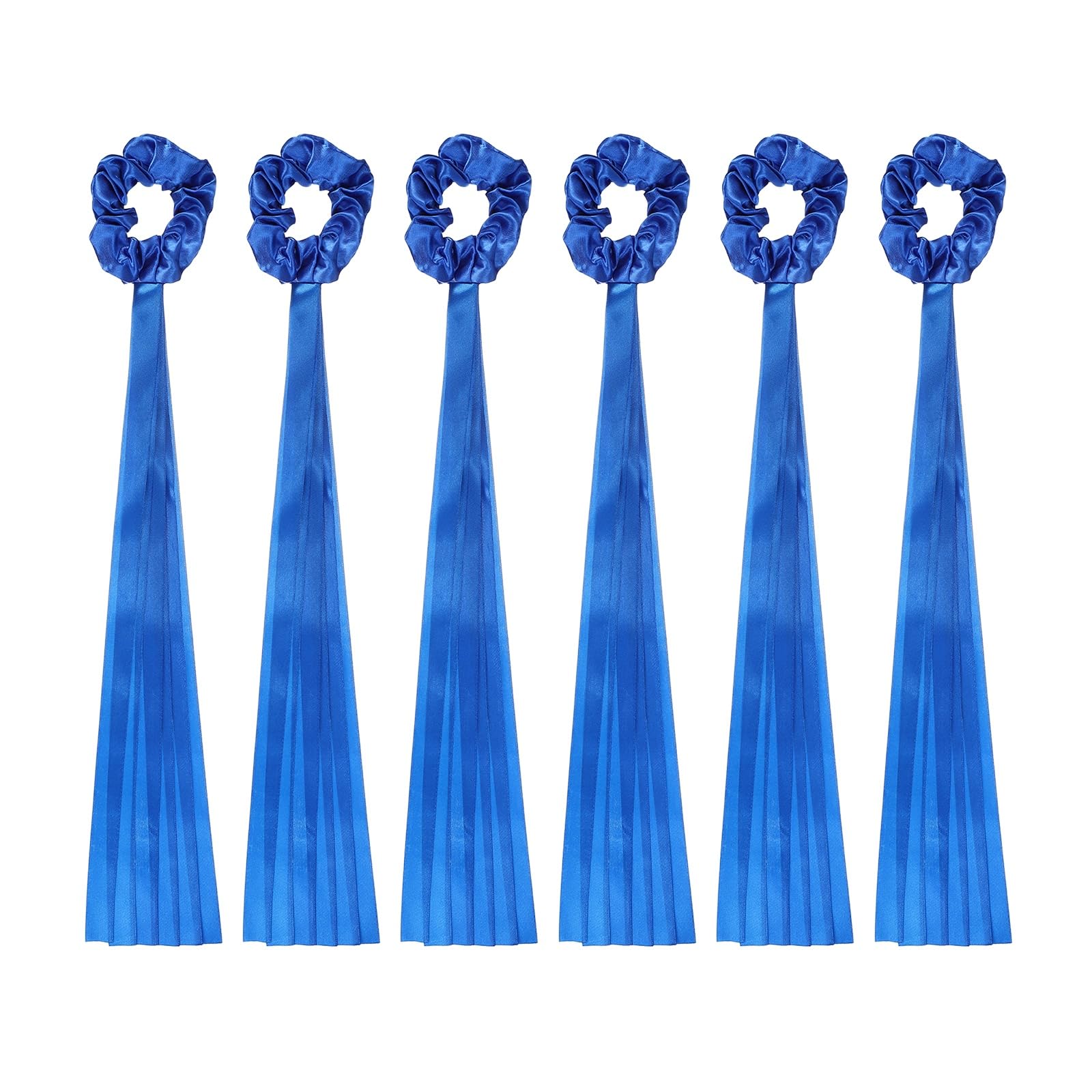 YELARXI Rainbow Dance Ribbons, Rhythm Wrist Streamers Hand Held 6 Pcs & Polyester & Blue - Fitting for (Christmas/Valentines/Dancing/Gymnastics/Birthday/Party)