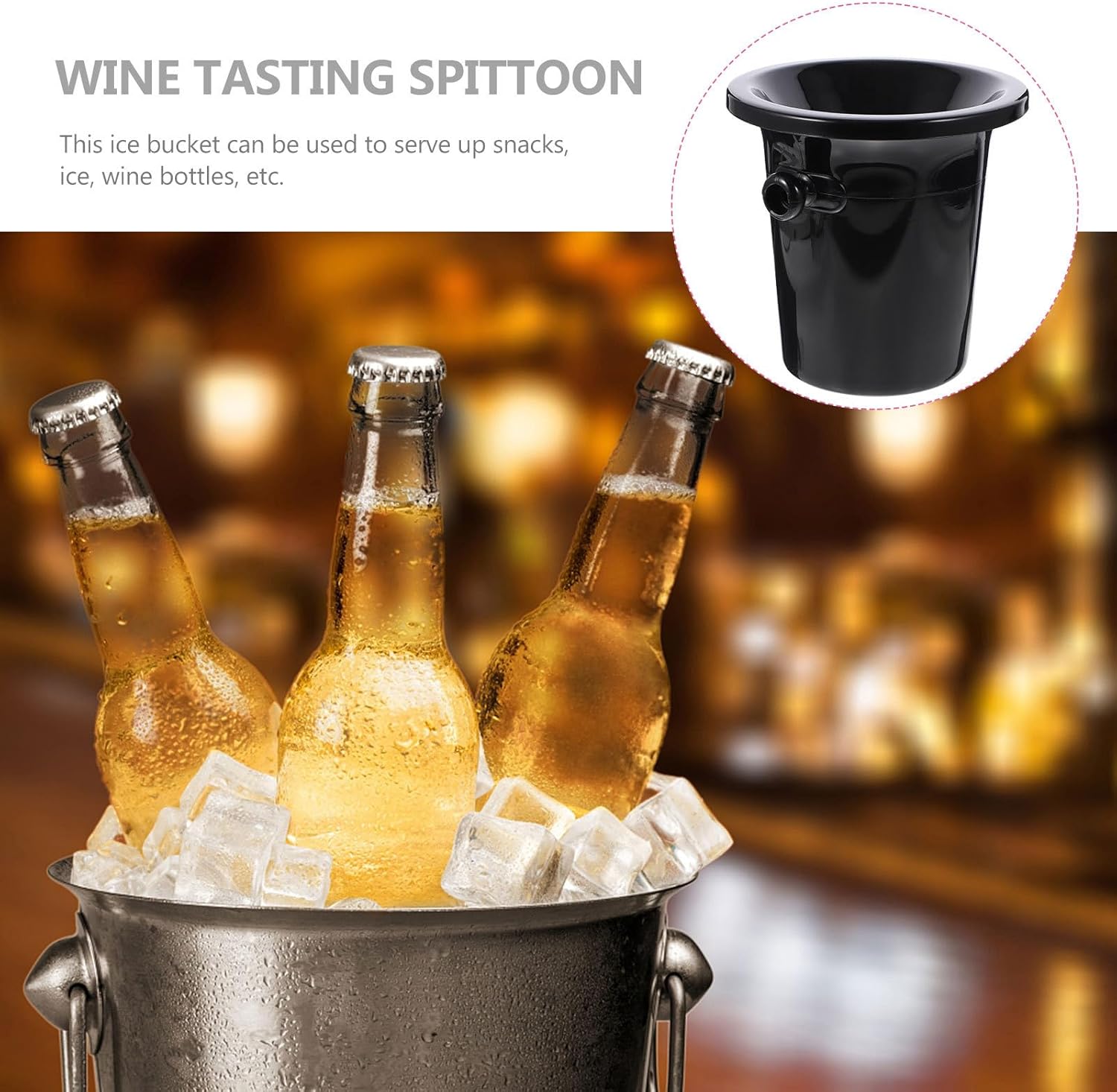 Yardwe Wine Tasting Spittoon Set of 3 Plastic Wine Dump Buckets with Lid 8.2 x 7.8 Inches for Tasting Parties Bars and Events