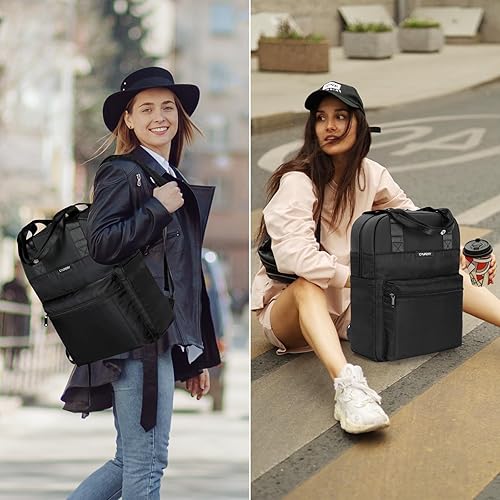 Miniatura 4 de CYUREAY Mochila convertible para laptop de 15.6 pulgadas para laptop y tablet, B-Negro, Mochila de viaje para mujer, bolsa para laptop