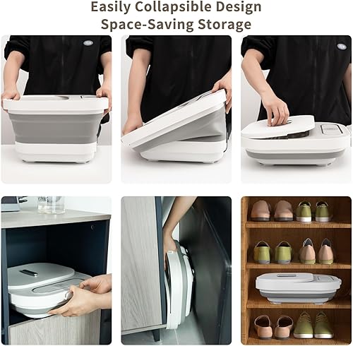 Miniatura 6 de Lavabo plegable para pies con calor y rodillos de masaje, burbuja, kit de pedicura para pies, control de temperatura, luz roja, spa de pedicura para
