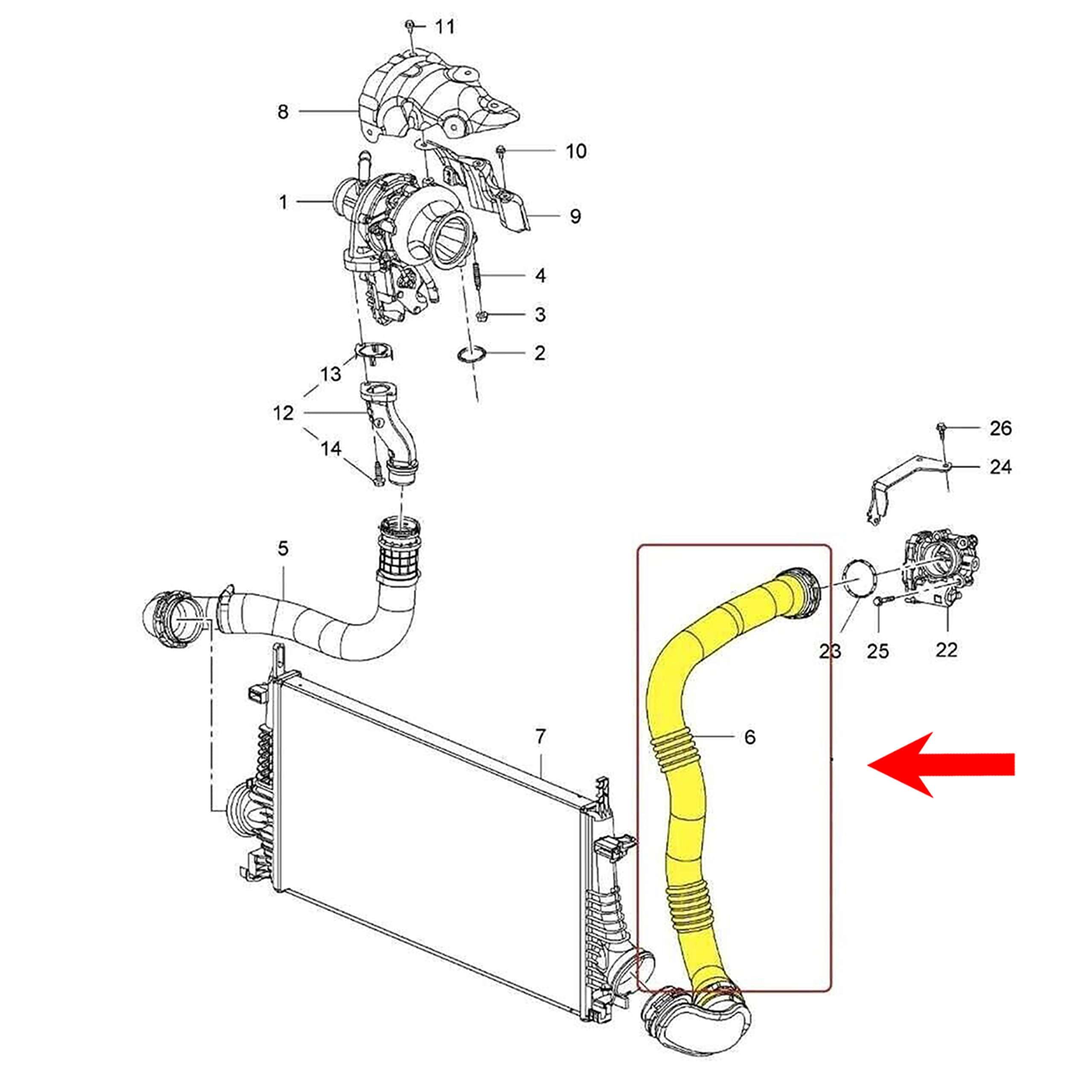 INLY Tuyau d'air turbo Tuyau de charge d'air Tuyau d'air de suralimentation Compatible avec Opel Insignia A 1.6 CDTi 13419441 13419442 1302288 (2015-2017)