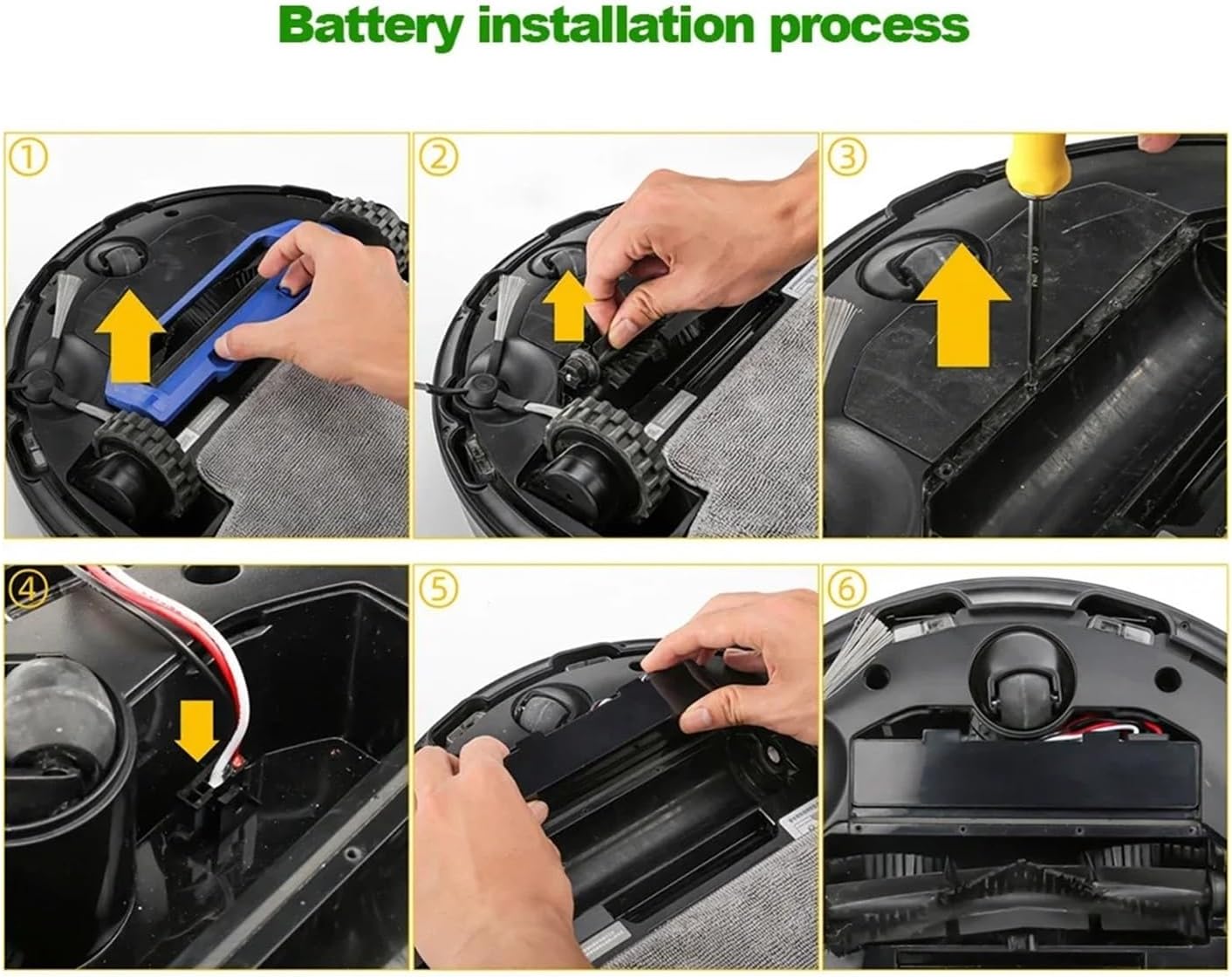 Robot Vacuum Cleaner Rechargeable Lithium Battery Pack, Compatible for Xiaomi 2S STYTJ02YM, Vacuum Cleaner Battery Pack Replacement Parts(3500mAh)
