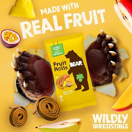 Miniatura 38 de BEAR Rollos de fruta real sin gluten, veganos y sin OMG, frambuesa, 36 rollos, aperitivos saludables para la escuela y la lonchera, para niños