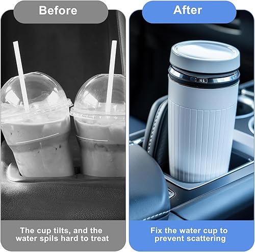 Miniatura 5 de 8 portavasos para automóvil, antivibración, estabilizadores de botellas de silicona con autoadhesivo, insertos de portavasos imprescindibles para