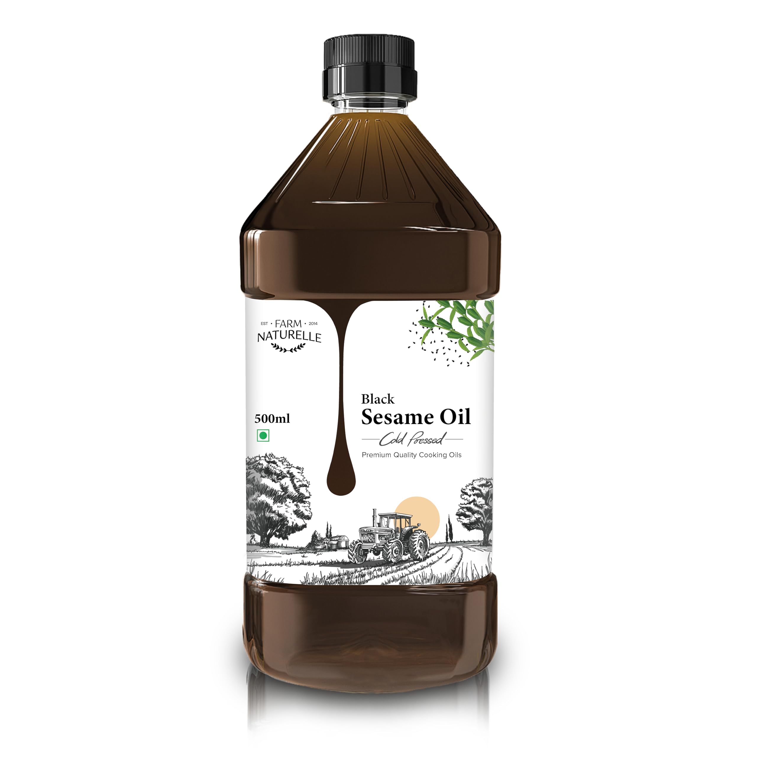 Sponsored Ad - 100% Pure & Unrefined Cold Pressed Black Sesame (Gingelly) Oil – 500ml | Kolhu/Kacchi Ghani/Chekku | Natural Daily Cooking Oil | Chemical-Free | Rich Aroma & Flavour