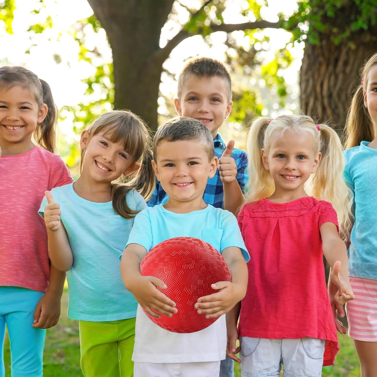 6 Pcs Dodgeballs 8.5 Inch Playground Ball Red Kickball Inflatable Rubber Handball Bouncy Dodge Ball with 1 Hand Pump for Outdoors Ball Games Gym Camps Picnic (Needle is at The Top of The Pump) - Image 5