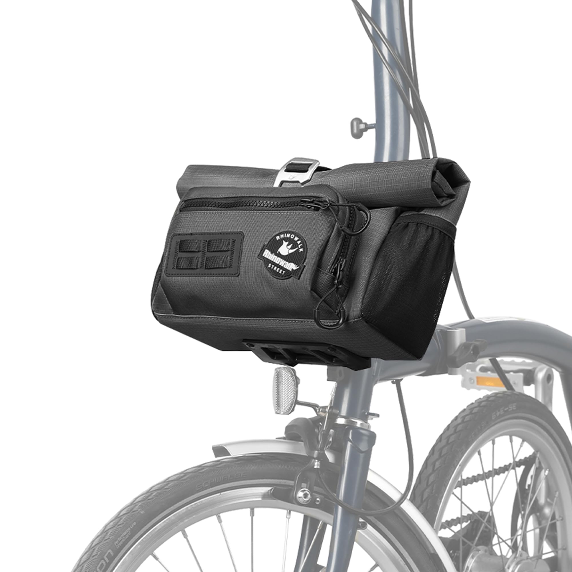 Rhinowalk Bike Handlebar Bag for Brompton Folding Bike Quick Release Bicycle Front Bag with Shoulder Strap Rain Cover for Urban Cycling — image 1