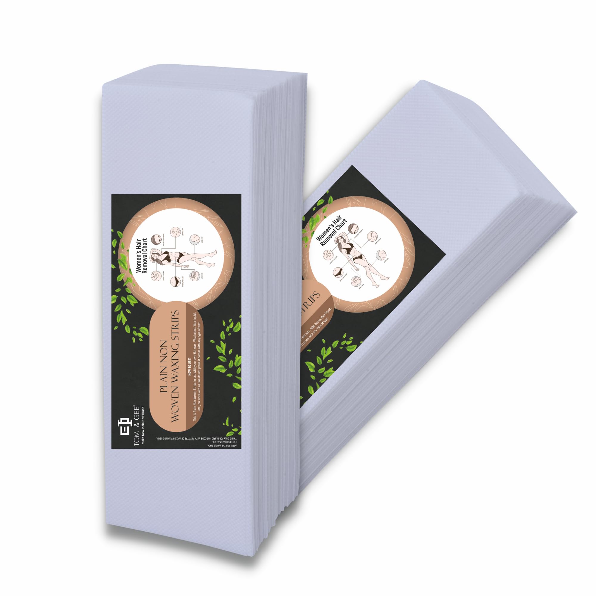 Tom & Gee Plain Waxing Strips - Without Wax For Leg-Women (3" x 9", White Color) (B0D5VTKSSH) Amazon Price History, Amazon Price Tracker