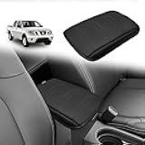 Center Console Armrest Cover Compatible with Nissan Frontier 2005-2021 Accessories Comfort Armrest Pad Cushion Box Lid Cover Vegan Leather Protector Regular Thick