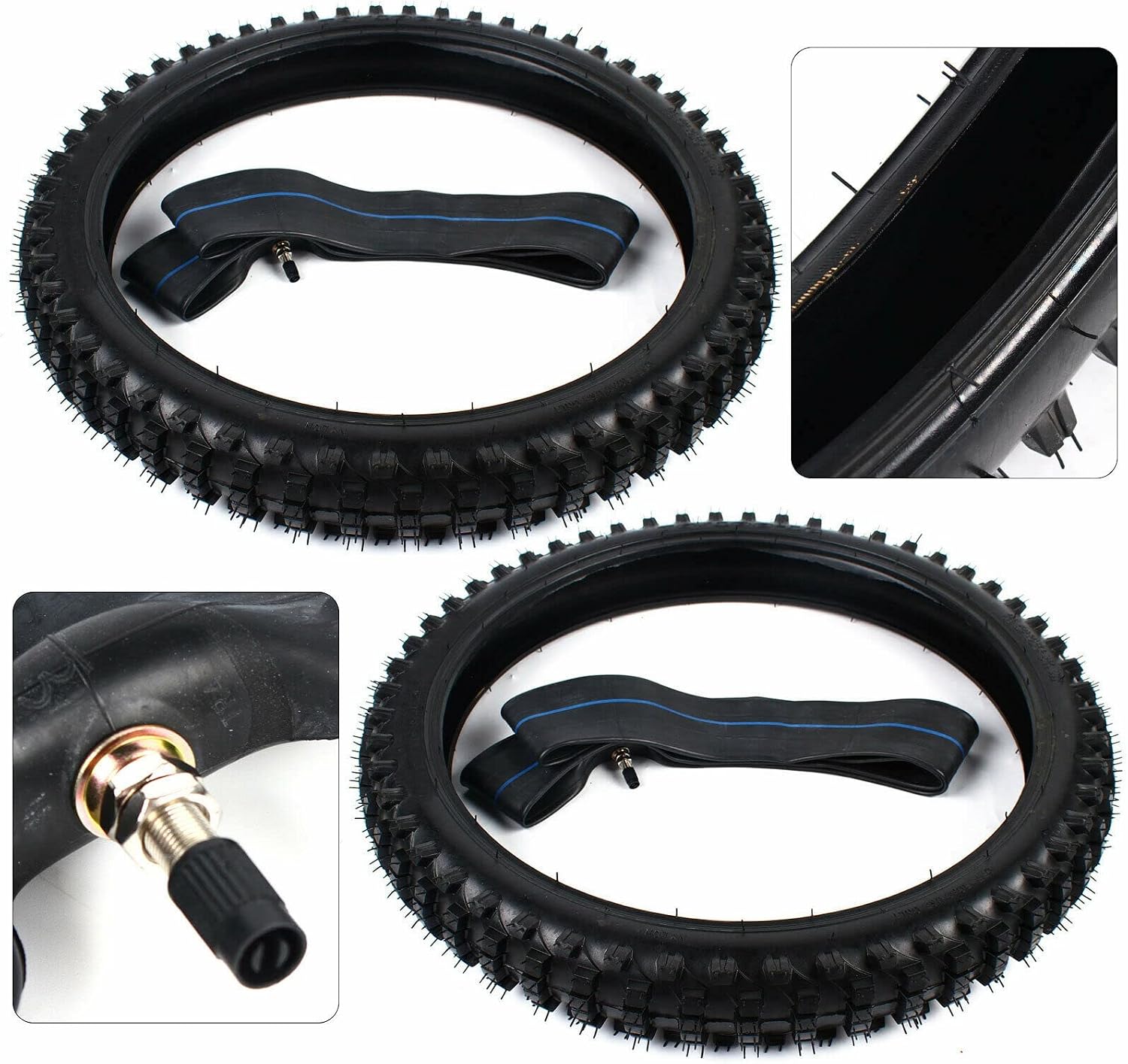 TFCFL Front 70/100-19&90/100-16 Rear Tire+Tube Set Black New for Honda Dirt Pit Bikes