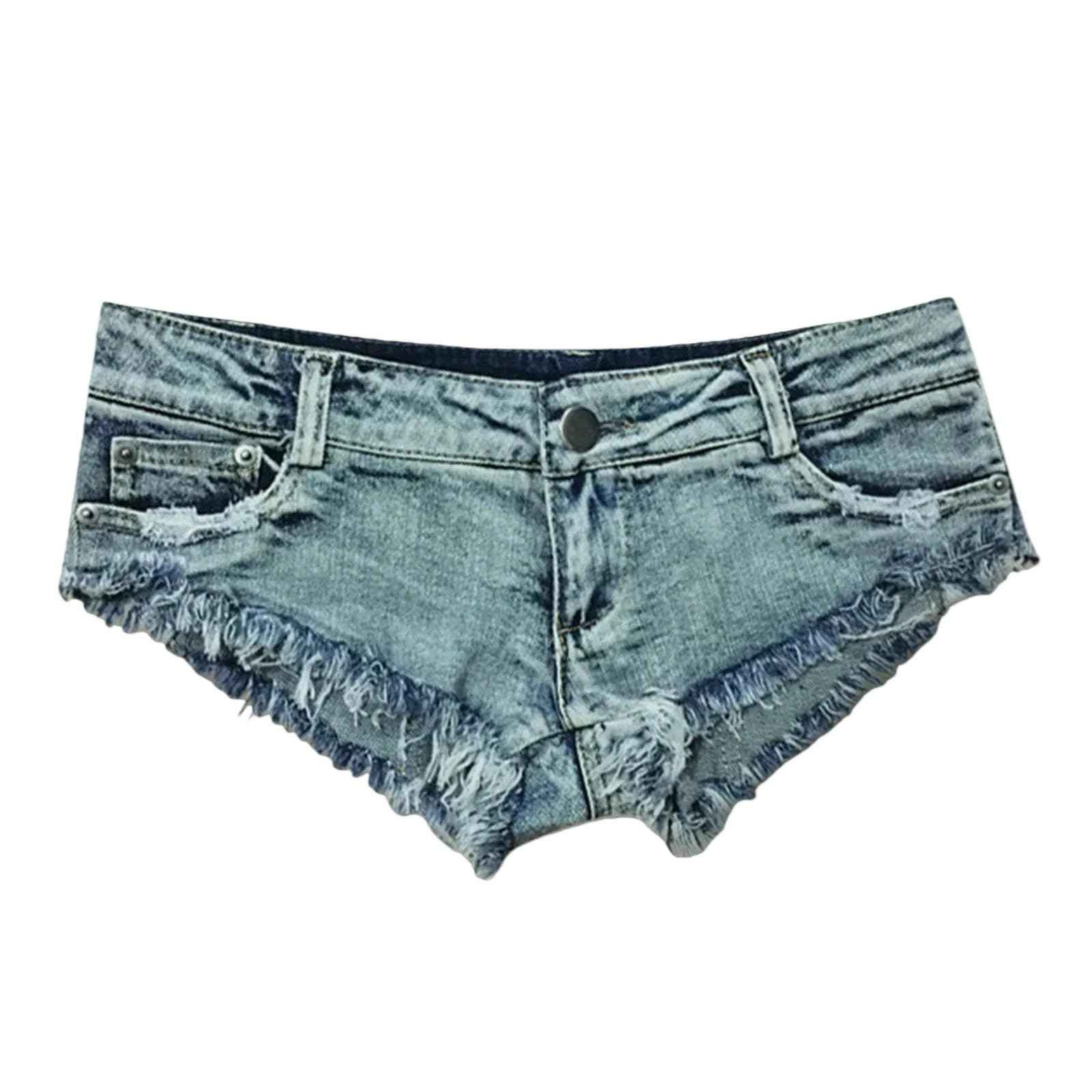 Short jeans femme taille basse confortable XXL bas denim festival de musique
