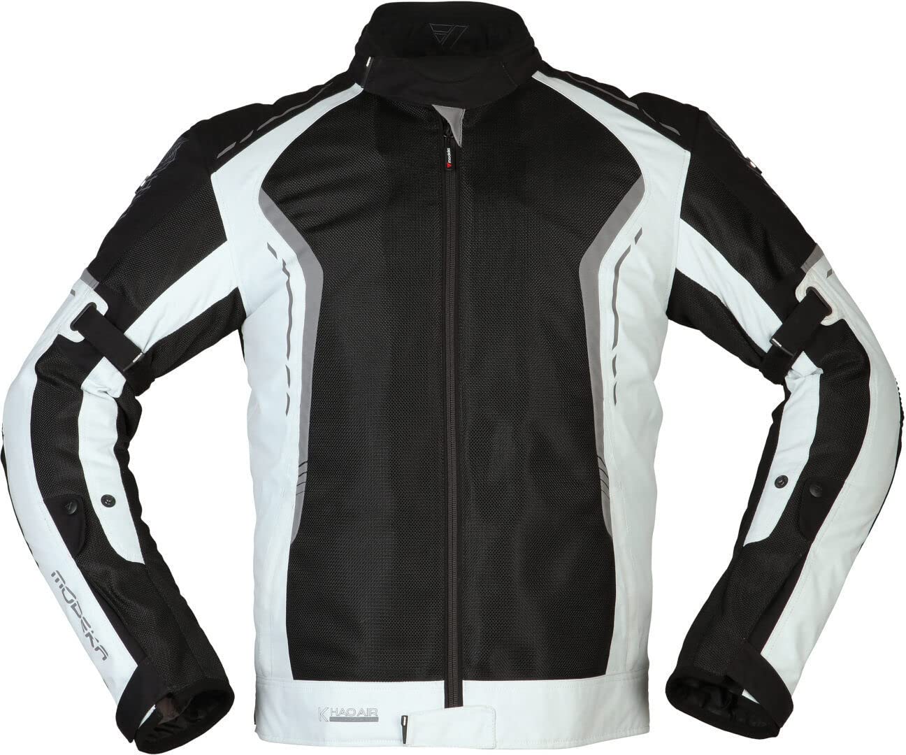 Modeka Khao Air Giacca tessile motociclistica Nero/Grigio chiaro XXL