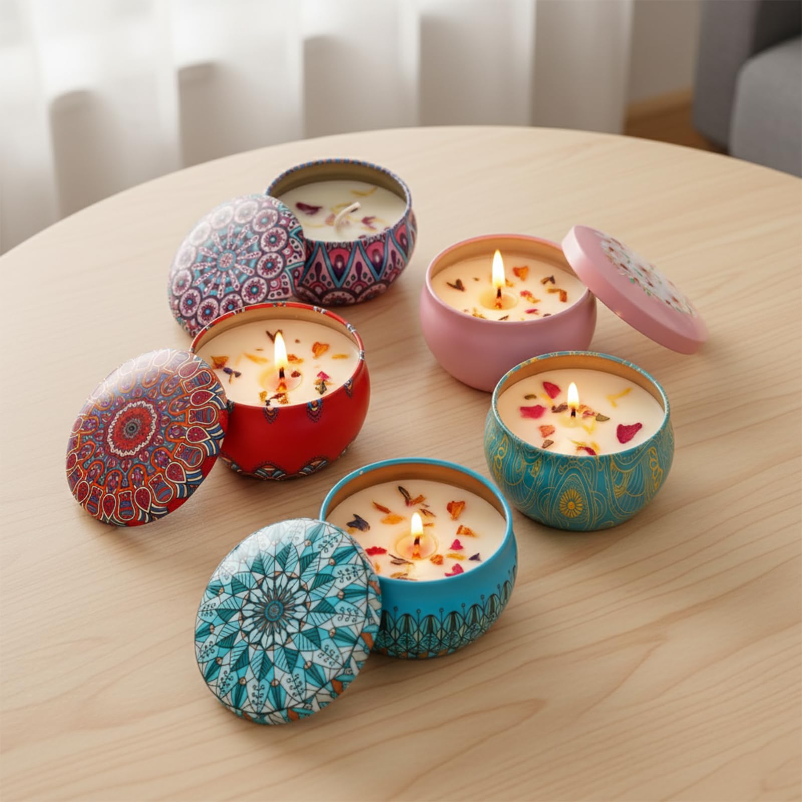 Set Di 4 Candele Profumate Alla Lavanda – Cera Di Soia Naturale, Aromaterapia Per Relax, Regalo Per Lei