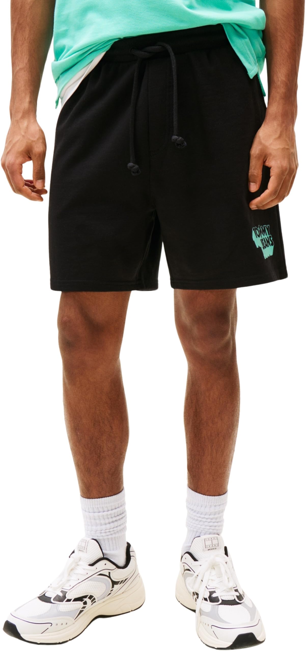 Tommy Jeans Herren Sweatshorts Stack Logo mit Tunnelzug