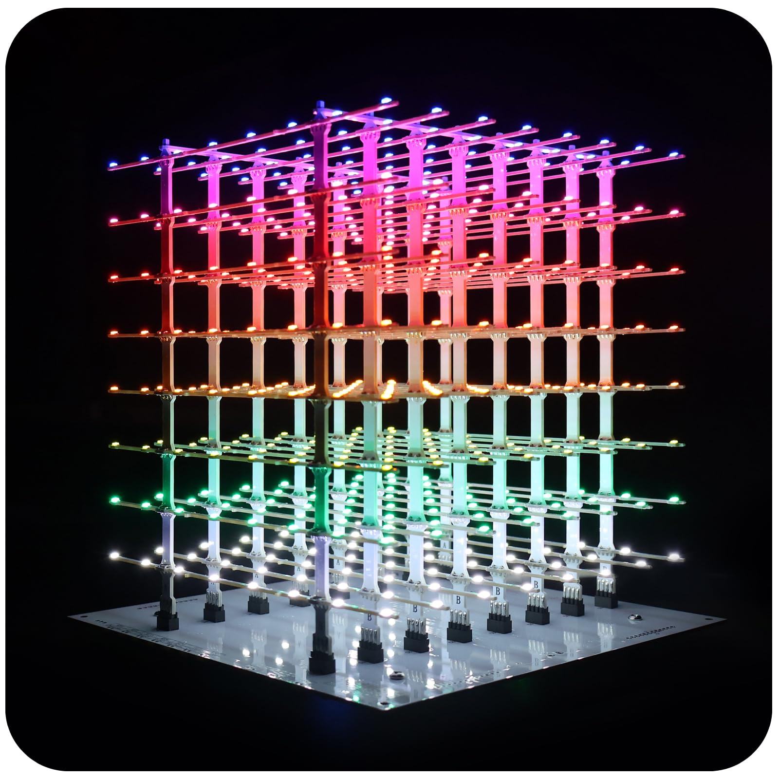 ICubeSmart Kit LED Cubo 3D 8x8x8 Fai Da Te - 512 LED RGB - Saldabile Con Software Animazione - Giocattolo Elettronico Educativo
