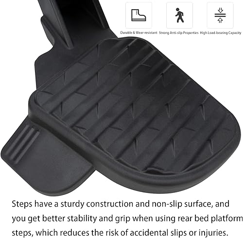 Miniatura 5 de WEILEITE Escalón retráctil para puerta trasera de camión compatible con Dodge Ram 2500 3500 2019 2020 2021 2022 2023 2024 reemplaza 82215842AG