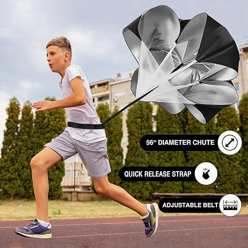 Miniatura 5 de Agility Ladder Speed Training Equipment Set-20ft Agility Ladder 4 Adjustable Hurdles Running Parachute Jump Rope Speed Training Equipment for Soccer