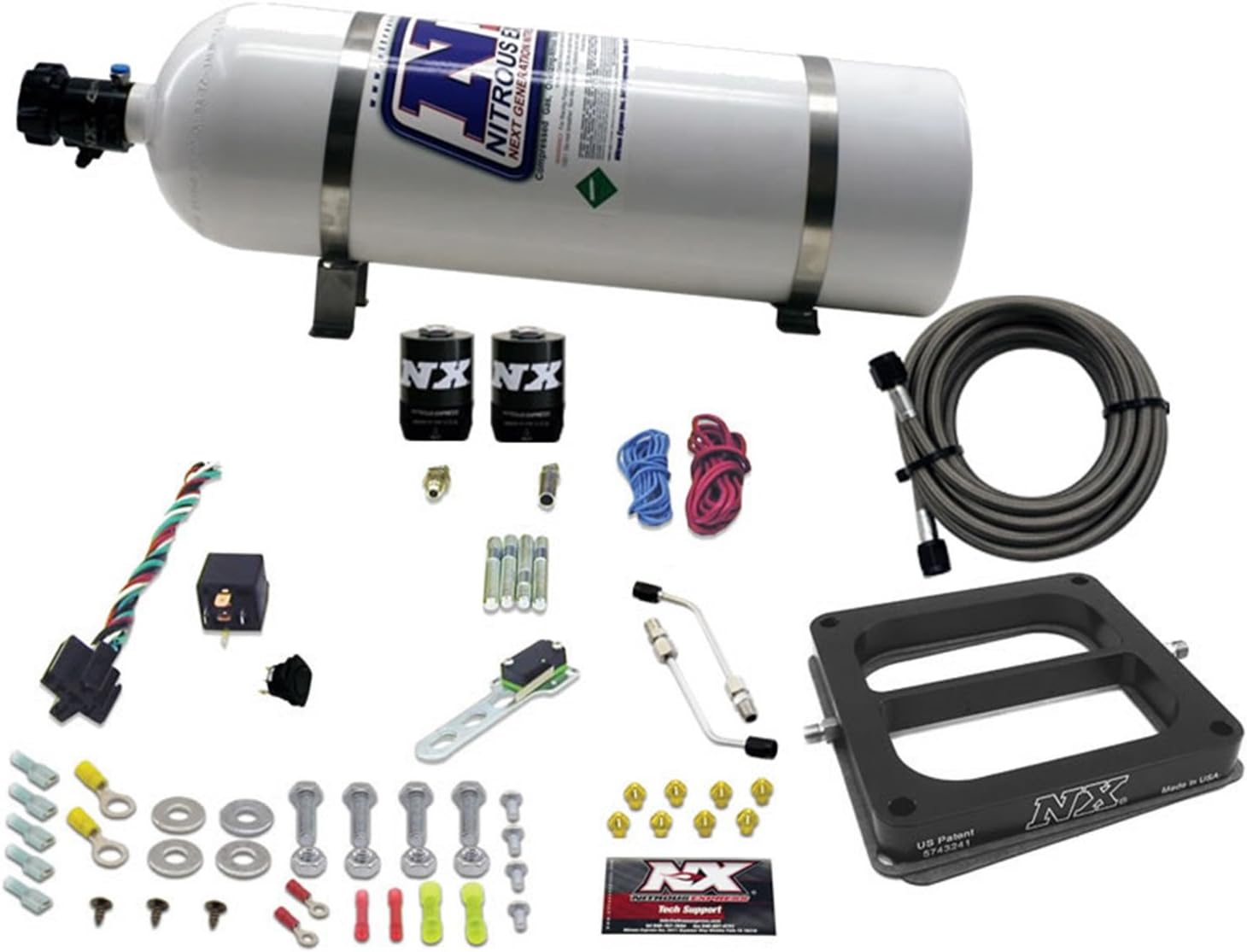 Nitrous Express - Dom/Gasoline Nitrous Kit (100-500HP) w/15lb Bottle (50070-15)