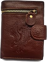 Vista 143 de Hombres Cool Eagle Wolf Caballo Totem Cuero Vaca Vertical Cartera Cremallera Multi-tarjeta Titular, Tótem de caballo, Minimalista