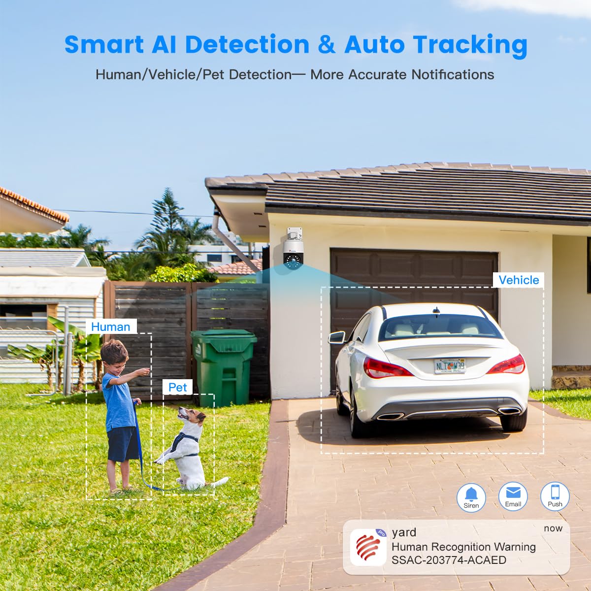 ctronics 4K 8MP 5X Zoom Ottico Telecamera Wi-Fi Esterno, IP Videocamera Sorveglianza 2,4/5Ghz Rilevamento Persone/Veicoli/Animali Auto Tracking 50M Visione Notturna a Colori Audio a 2 Vie Metal/Cloud