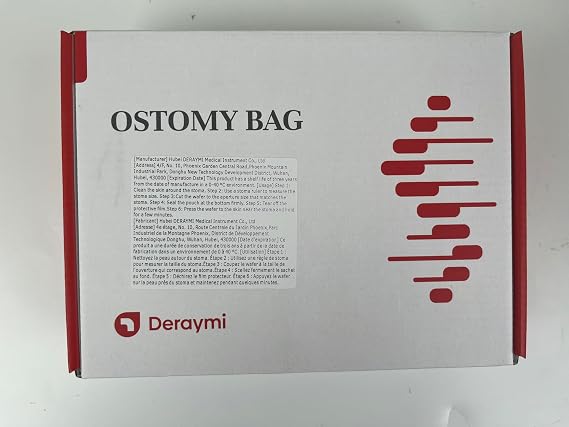 DERAYMI 10PCS Convex Stoma Bags, One-Piece15-45mm Can Be Cut Convex Chassis Colostomy Bags, Ostomy Supplies Stoma Care for Uneven Colostomy, Ileostomy, with Adjustable Ostomy Belt