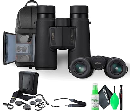Nikon Monarch M5 8x42 Binocular, Waterproof, fogproof, Rubber-Armored Binocular with ED Glass, Long Eye Relief Black + Cleaning Kit-7 in 1 + Neck Strap SLR/Video + Pro Sling Backpack