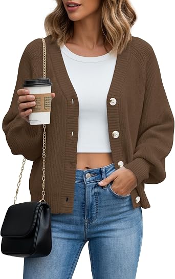 YSYOKOW Womens Open Front Cardigan Sweaters 2026 Fall Loose Button Down Chunky Knit Casual Outerwear Coats