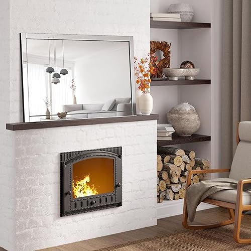 Miniatura 3 de Syndra Espejo de pared de cuerpo completo, espejo largo sobre la puerta, para baño, dormitorio, sala de estar, gimnasio, entrenamiento, 30 x 48